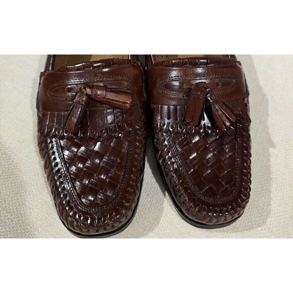 NUNN BUSH Mens Loafers Dress Tassel Brown Flex Leather Sz 9M Preppy Academia - Picture 3 of 10